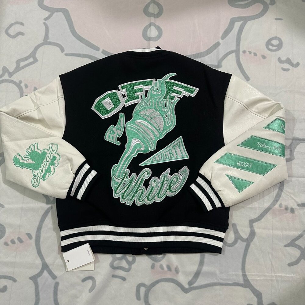 Off-White Multicolor Unisex Baseball Cardigan Jacket - Picture 6 of 6